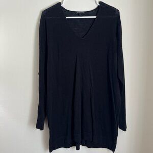 Eileen Fisher Black Cotton/Linen Sweater